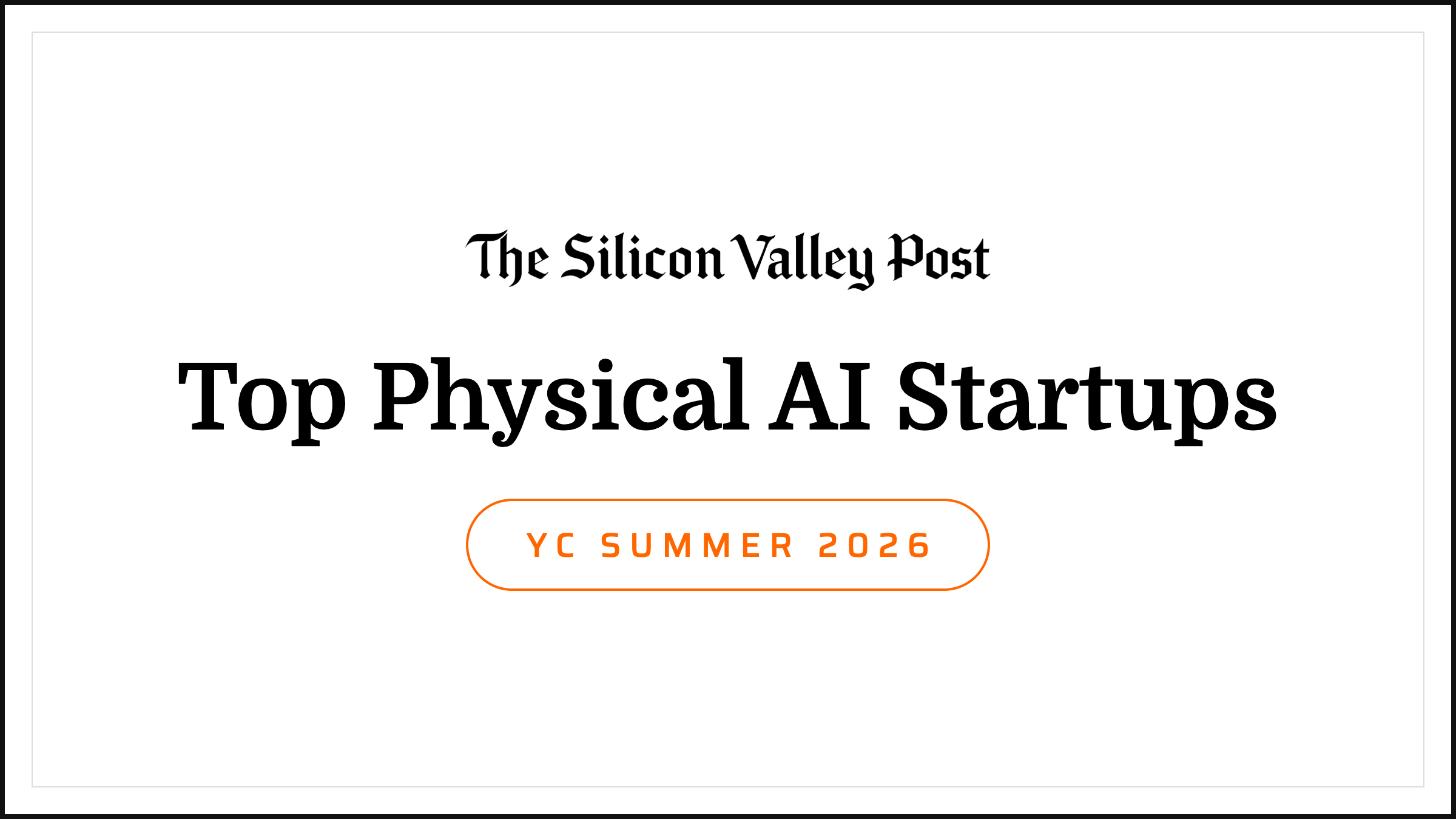 The Top Physical AI Startups in YC S26